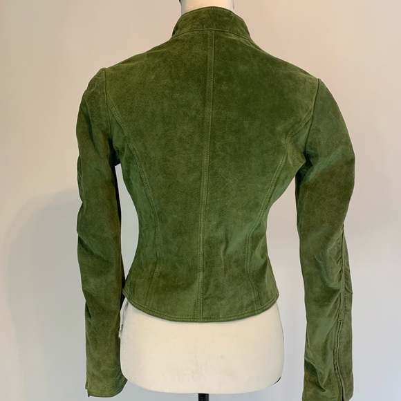 Aldo Sage Green Suede Moto Jacket Size Large - Picture 8 of 16